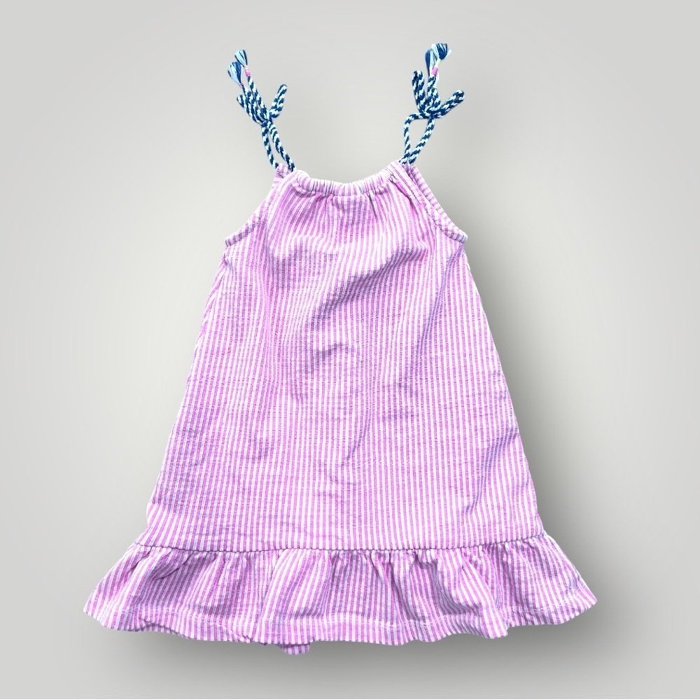 Vince Comuto Pink Striped Tassel Tie Tank Dress Kids - Picture 10 of 10